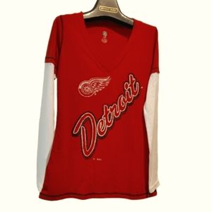 Brand New NHL Detroit Redwings V-Neck Long Sleeve Shirt